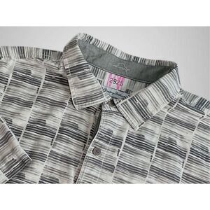 Tommy Bahama Button Up Men's XL Tazmania Tiles‎ Short-Sleeve Woven Gray Shirt